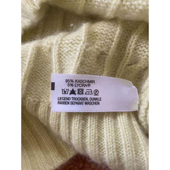 UNGER COLLECTION Women’s M Cashmere cardigan Light yellow Button Up Long Sleeve - Picture 10 of 11